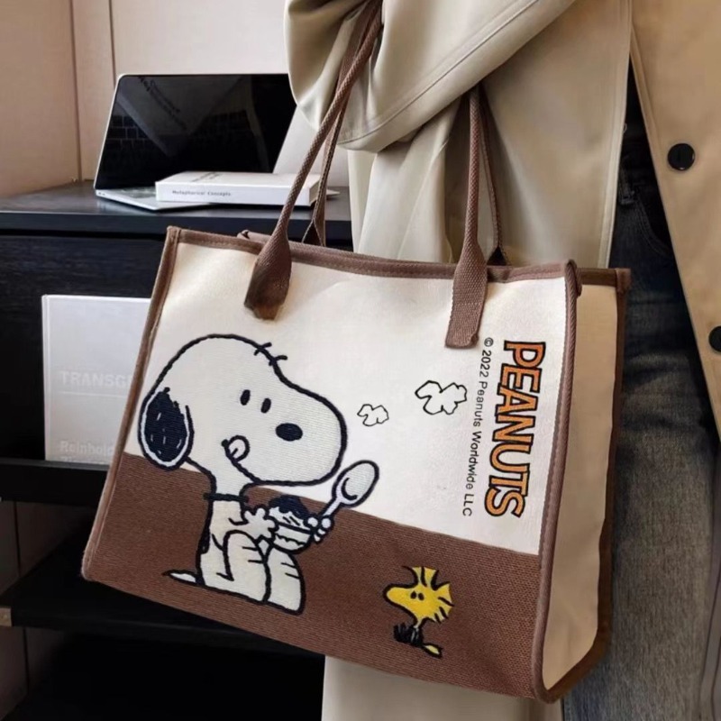 Snoopy Woodstock Cartoon Large - Anime Tote Bag ulasan dan harga