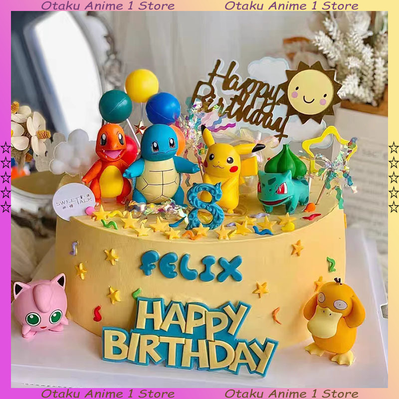 13PCS/SET Pikachu Cake Topper  - Pokemon Anime Merchandise ulasan dan harga